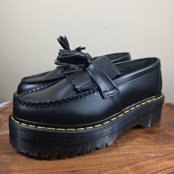 Dr Martens Adrian Quad Womens Black Size 10 Platform Leather Shoes New NWT - Picture 2 of 10
